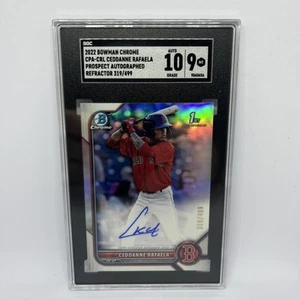 2022 Bowman Chrome Ceddanne Rafaela Prospect rifrattore autografato /499 SGC 9 - Foto 1 di 2