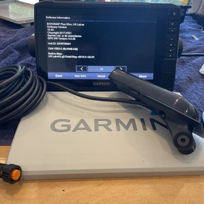 Garmin Echomap Plus 93sv With GT52 Transducer Mount Suncover Excellent Condition - Image 1 of 4