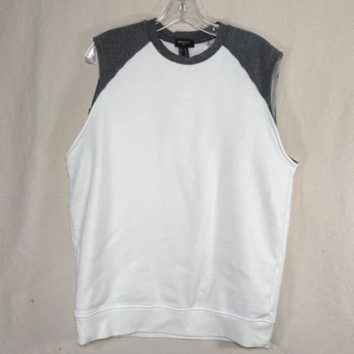 Forever 21 Para Hombre Blanco y Gris Sin Mangas Muscular Gimnasio Camiseta sin Mangas Sudadera Foto 1 de 4