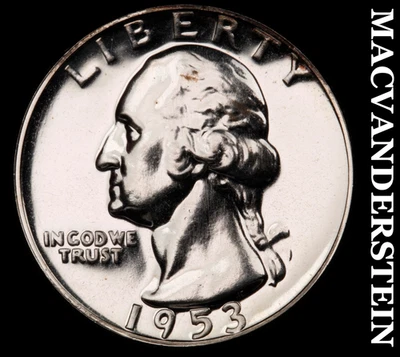 1953 Silver Washington Quarter - Choice Gem Proof  Lustrous  No Reserve  #F9617 - Image 1 of 2