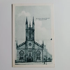 Postcard St. Johns Stone Church Gothic Canada Unposted - Picture 1 of 6