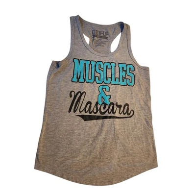 Camiseta sin mangas Chin Up Muscles & Mascara espalda deportiva entrenamiento gimnasio ropa deportiva pequeña  Foto 1 de 4