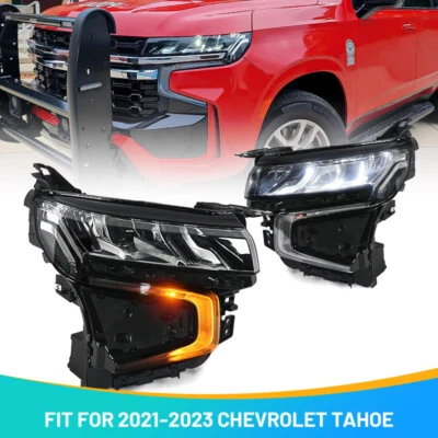 For 2021-2023 Chevy Tahoe Suburban LED Headlights w/ Halogen Signal LH RH - Image 1 of 4