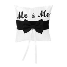 Mr & Mrs Satin Ribbon Bow Wedding Ring Pillow Cushions
