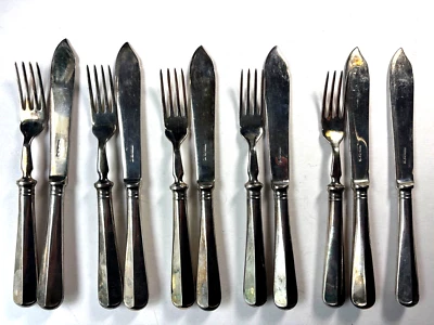 Cuchillos horquillas de pescado James Dixon plateado A1 10 piezas utensilios cubiertos Foto 1 de 4