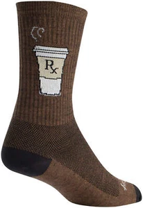 SockGuy Wool Addict Socks - 6inch Brown Large/X-Large - Picture 1 of 1
