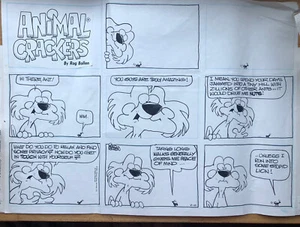 Roger Bollen Original Sunday Animal Crackers Comic Strip 1993 Lyle Löwe - Bild 1 von 6