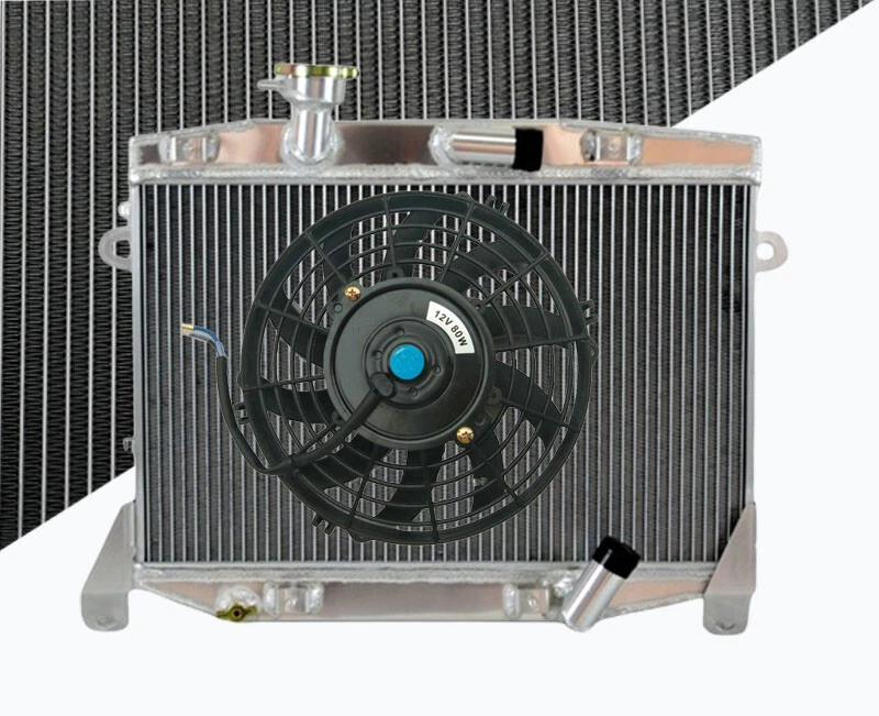 Aluminum Radiator+FAN Fit Alfa Romeo Spider 1300 1600 Roundtail MT/Manual - image 1 of 4