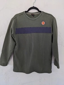 1990s Vintage Nike Heavy Long Sleeve Shirt Kids  Large (14-16) Olive Green Blue  - Picture 1 of 5
