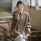24 Spring/Summer Retro Button Cardigan Loose Zen Tea Dress Tang Tops Coat Sz
