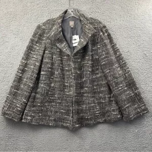 Neu mit Etikett J. Jill Tweed Wollmischung Jacke Arbeitskleidung Karriere Reisen adrette Boho Damen L - Bild 1 von 12