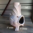 Fish Shaped White Pink Blue Table Top Chiminea