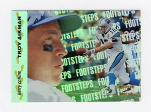 Troy Aikman Kerry Collins 1996 Score Footsteps Insert Dallas Cowboys Foot Steps - Picture 1 of 2