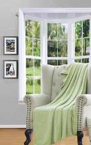 MICRO-PLUSH BLANKET SUPER COZY SOFT AND EASY CARRY SOLID SMALL THROW BED BLANKET - Picture 1 of 23