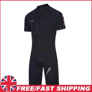 Herren 2mm Neopren Neoprenanzug mit Frontreißverschluss zum Surfen Schnorcheln (schwarz XL) - Bild 1 von 12