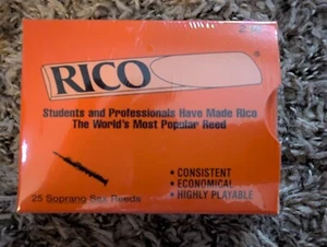 Rico Orange Box Soprano Saxophone Reeds 2.5 Strength 25 Count Sealed NOS - Picture 1 of 4