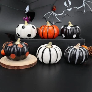 6pcs Halloween Pumpkins Indoor Decorations for Home Shop Table Tiered Tray Desk - Picture 1 of 4