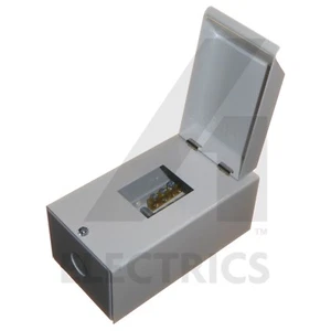 Boîtier métal vide 2 modules avec rail DIN et barre de terre 145 x 80 mm compact - Photo 1/5