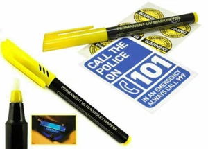 Permanent Ultra Violet Security Property Marker Pen Invisible UV Ink - Qty 1 - Picture 1 of 1