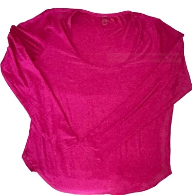NWT🍓BEYOND YOGA 🍓XLARGE🍓SCOOPED LONG SLEEVE TEE🍓DRFPH/RED🍓AUTHENTIC🍓 - Image 1 of 4