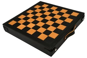 Genuine Leather Board with Built-in Storage in Black Anigre & Antique Color 16" - Picture 1 of 10