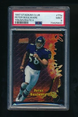 1997 Stadium Club Triumvirate II #T5a Peter Boulware PSA 9 Baltimore Ravens RC - Image 1 of 2