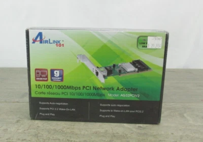 NEW Airlink 101 1x RJ-45 10/100/1000Mpbs PCI Network Adapter Card  AG32PCIV2 * - Image 1 of 2