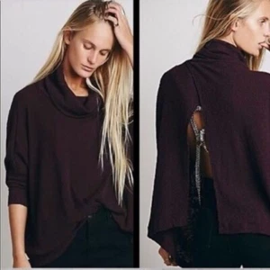Free People Beach World Traveler Open Back Pullover Blackberry M Boho - Picture 1 of 5