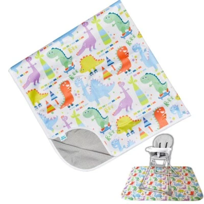 BORN CHEEKY Cute Dinosaur Splash Mat Weaning Feeding Activity High Chair Mat Extra Large