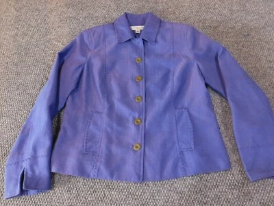Chaqueta Coldwater Creek Petite 6 Abrigo Púrpura Botón Hombrera Foto 1 de 4