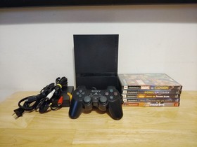 Sony PlayStation 2 Slim PS2 w/OEM Controller & 5 Games ⭐Ready to Play⭐