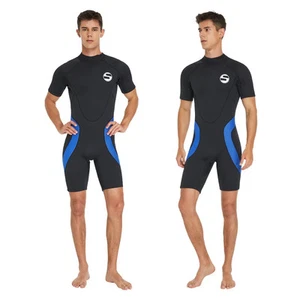 Costume intero uomo immersione maniche corte costume da bagno termico surf snorkeling - Foto 1 di 27