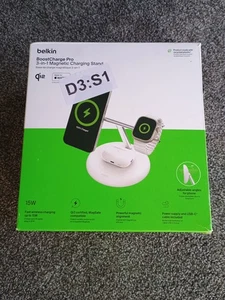 Belkin BOOSTCHARGE PRO 3-in-1 Wireless Charging Stand With MagSafe - Black - Picture 1 of 4