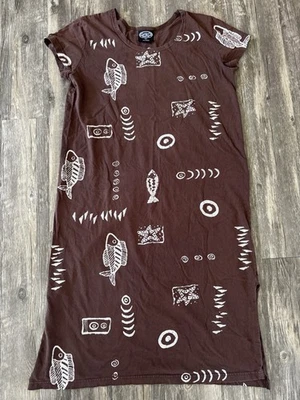 Exist Sports Line 连衣裙侧开衩女式大号棕色海滩沿海 Vacay 复古/y2k — 第 1/4 张图片