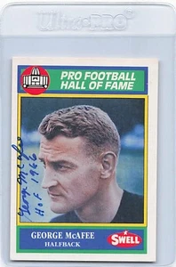 1990 Swell #75 George McAfee HOF 1966 Signed Auto *L1500 - Picture 1 of 2