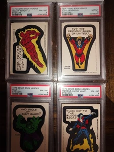 1975 TOPPS MARVEL COMIC BOOK HEROES STICKERS HUMAN TORCH-2 PSA 8 NM/MT - Picture 1 of 1