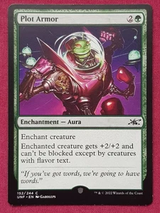 Magic The Gathering UNFINITY PLOT ARMOR green card MTG - Picture 1 of 2