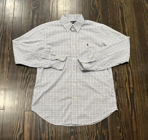 Ralph Lauren Classic Fit Performance Hemd Herren Medium kariert grau blau Poly - Bild 1 von 4