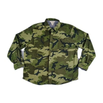 Camisa LL Bean Ligeramente Ajustada Camuflada Polar Abotonada Para Hombre XL Artículo ID # 298261 Foto 1 de 4