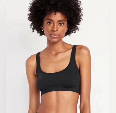 NWT Old Navy Women’s Seamless Ribbed Rib Bralette Bra Black X-Large XL - Image 1 of 4