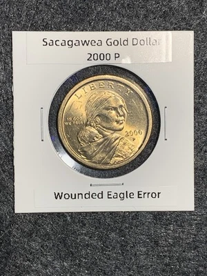 2000 P Sacagawea Gold Dollar: Wounded Eagle Error - Image 1 of 2