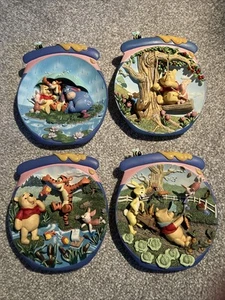 WINNIE the POOH, 4 x 3D plate limited edition, Disney. Need Repair. - Picture 1 of 5