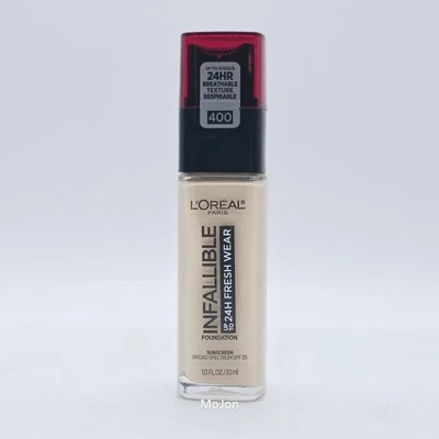 L'OREAL Infallible 24 HOUR FRESH WEAR Foundation SPF 25 400 PEARL Exp 7/25 Read - Image 1 of 4