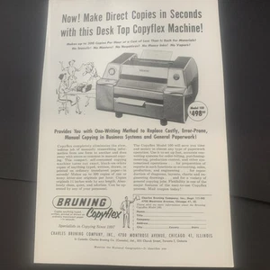 Anuncio Bruning Copyflex modelo 100 1956 vintage - Imagen 1 de 2