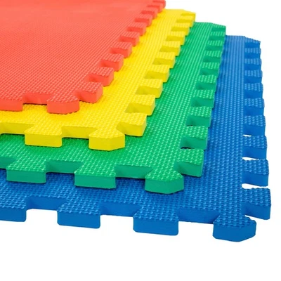 Baby Indoor 4-Piece Interlocking EVA Puzzle Foam Floor Tiles and Border Pieces - Image 1 of 4