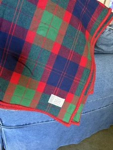 Ralph Lauren Red Green Blue Tartan Plaid 100% Cotton Soft Throw Blanket 54x72 - Picture 1 of 4