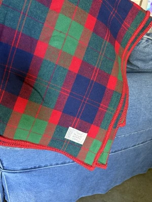 Ralph Lauren Red Green Blue Tartan Plaid 100% Cotton Soft Throw Blanket 54x72 - Image 1 of 4
