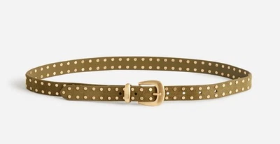 NWT Madewell Sz XS  Leather Belt Ash Green Olive & Brushed Rose Gold Hard wear - Image 1 of 4