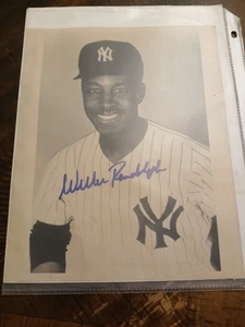 Willie Randolph Signed 8x10 Photo Autograph New York Yankees B/W Vintage - Bild 1 von 3