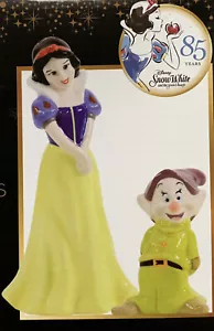 Disney SNOW WHITE & DOPEY Ceramic Salt & Pepper Shakers 85th Anniversary Edition - Picture 1 of 10